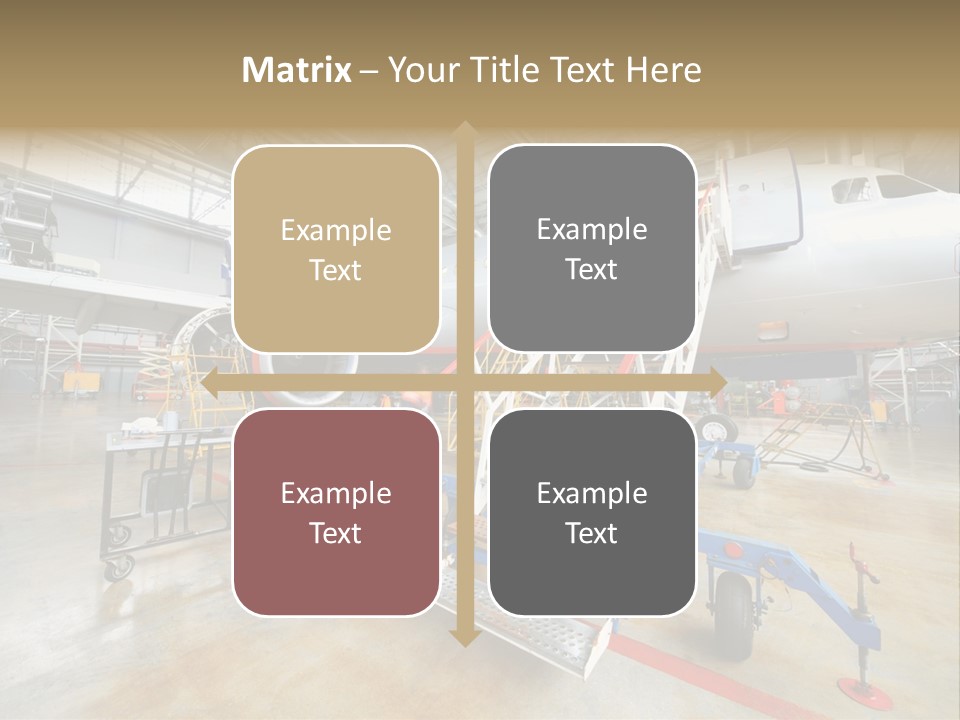 A Large Jetliner Sitting Inside Of A Hangar PowerPoint Template