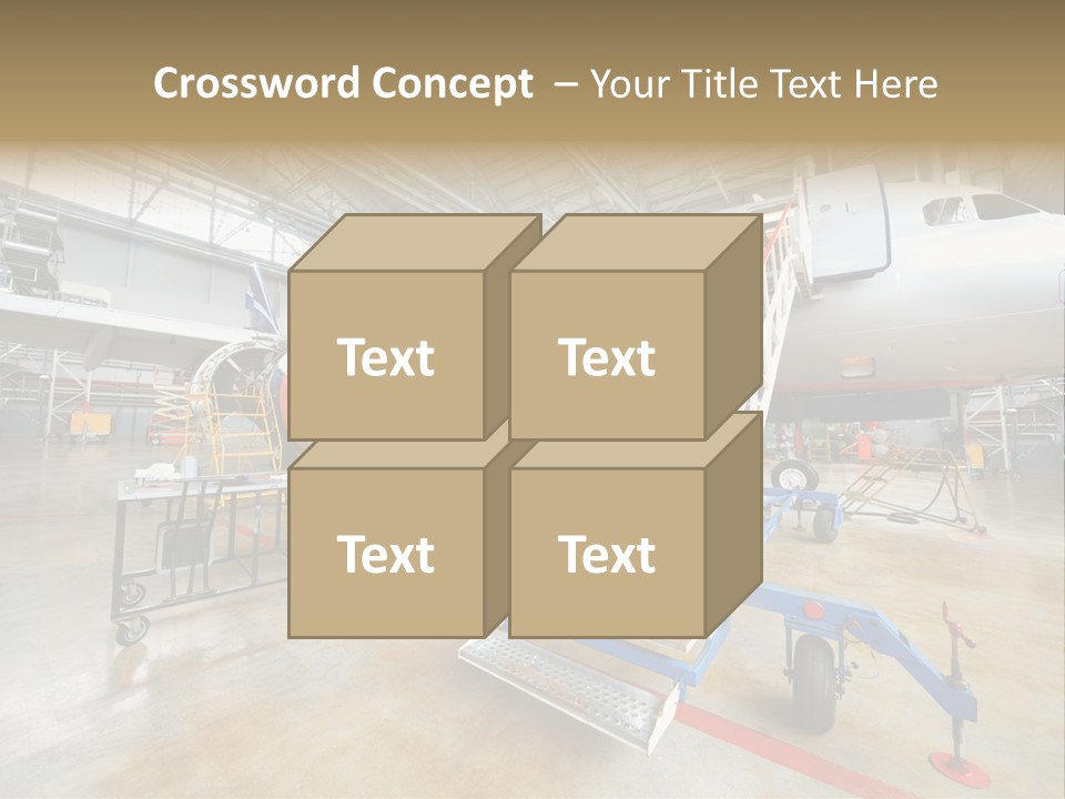 A Large Jetliner Sitting Inside Of A Hangar PowerPoint Template