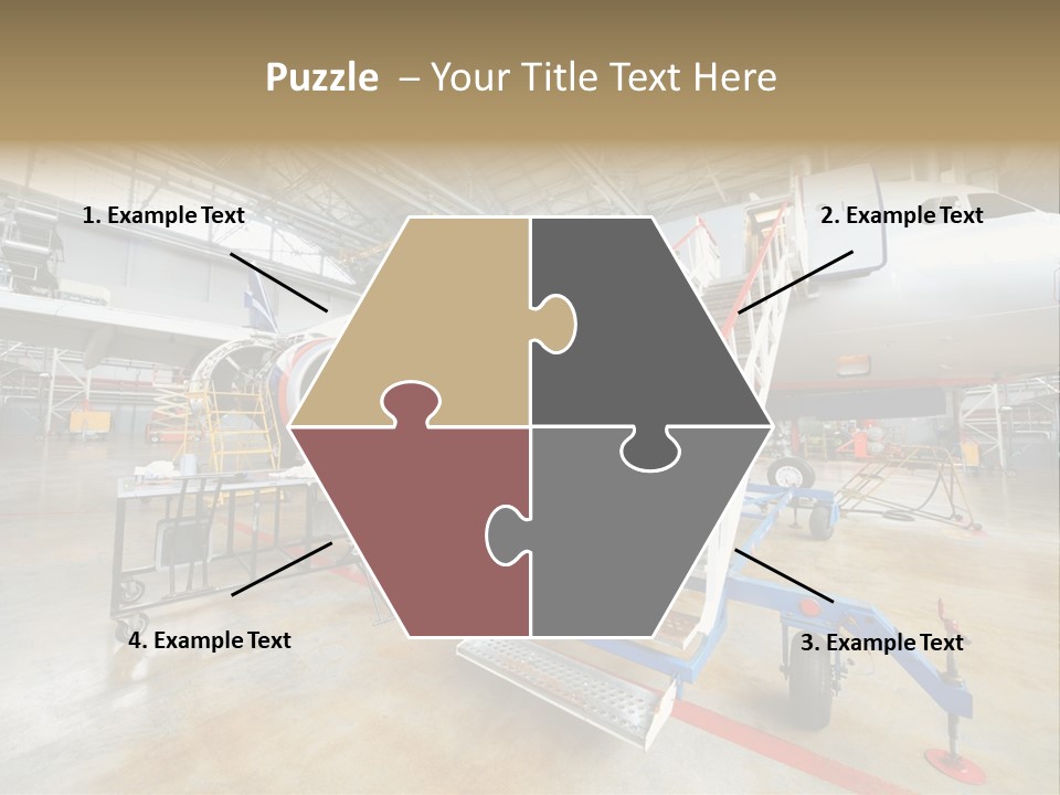 A Large Jetliner Sitting Inside Of A Hangar PowerPoint Template