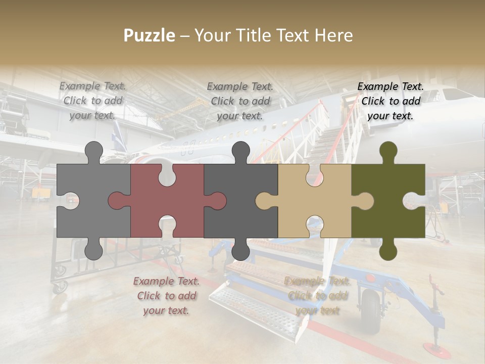 A Large Jetliner Sitting Inside Of A Hangar PowerPoint Template