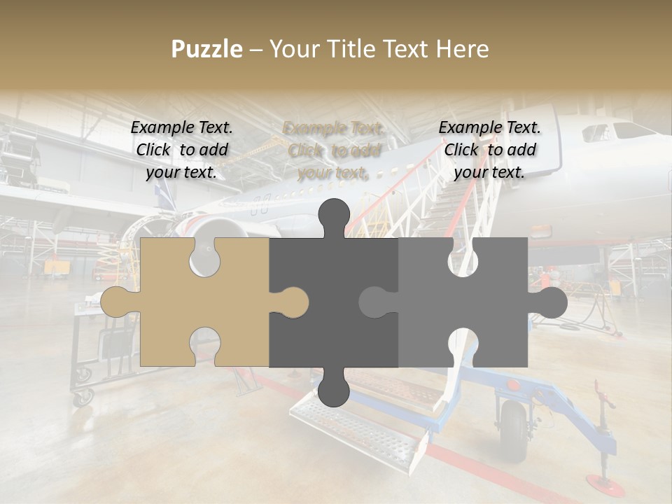 A Large Jetliner Sitting Inside Of A Hangar PowerPoint Template