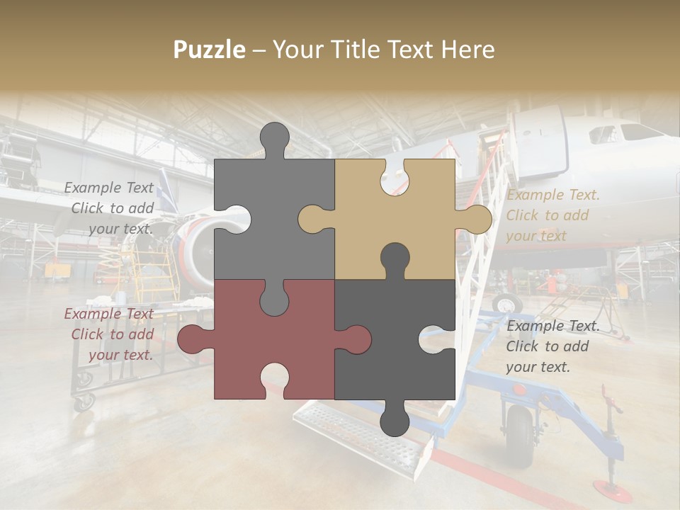 A Large Jetliner Sitting Inside Of A Hangar PowerPoint Template