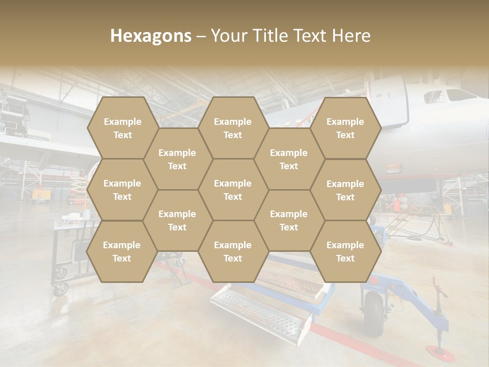 A Large Jetliner Sitting Inside Of A Hangar PowerPoint Template