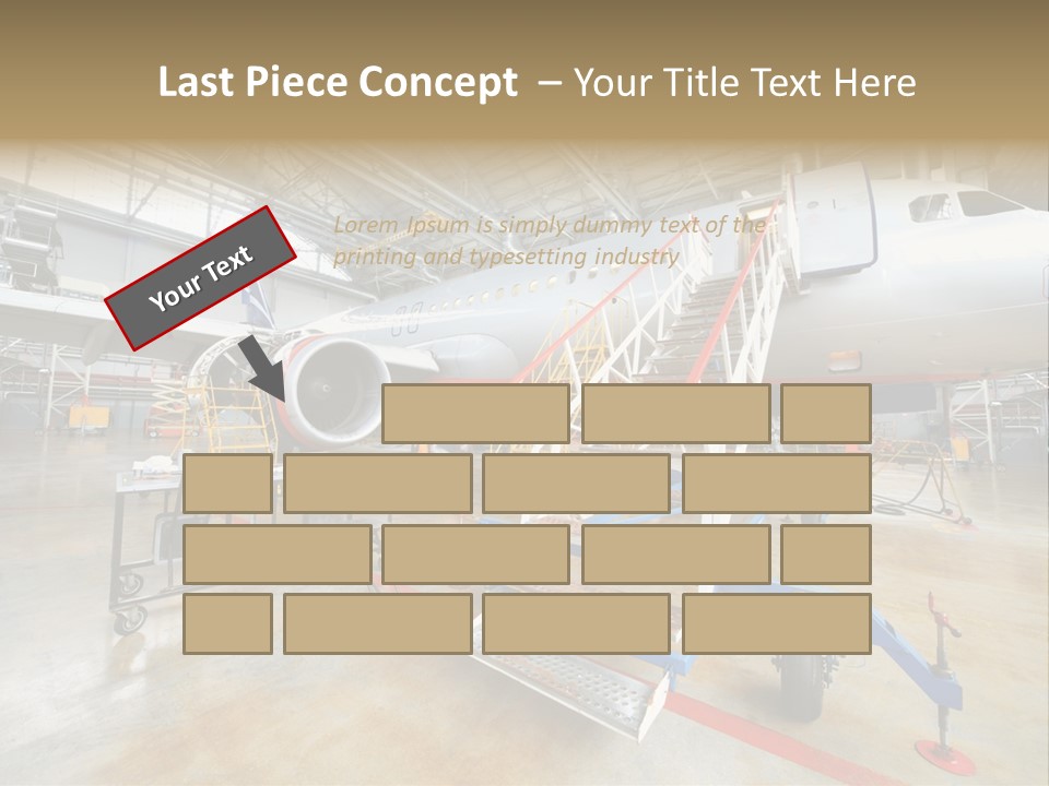A Large Jetliner Sitting Inside Of A Hangar PowerPoint Template