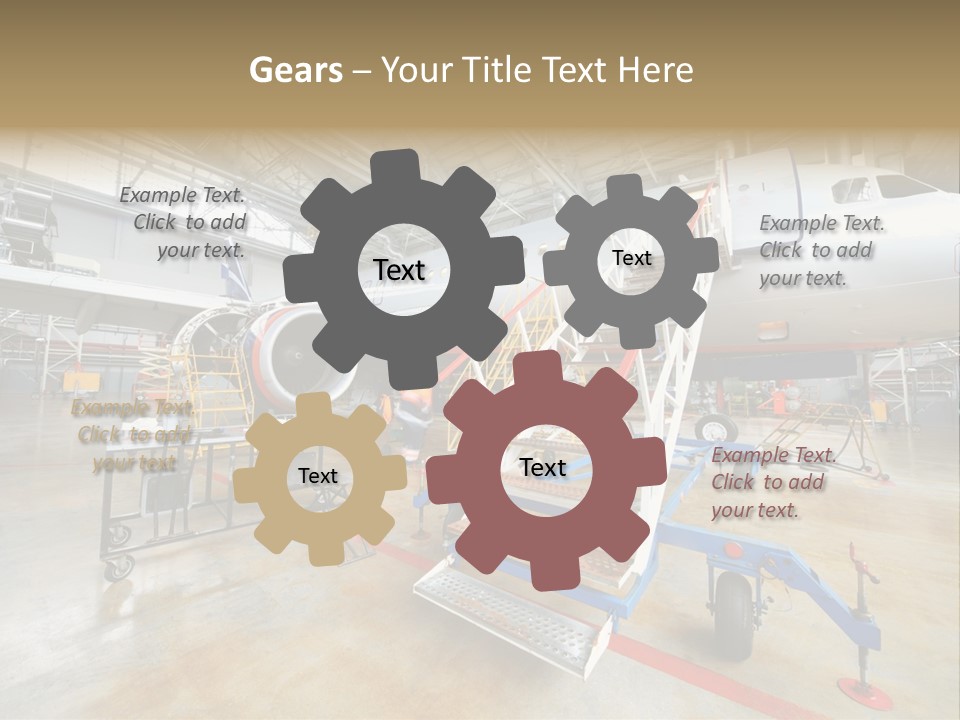 A Large Jetliner Sitting Inside Of A Hangar PowerPoint Template