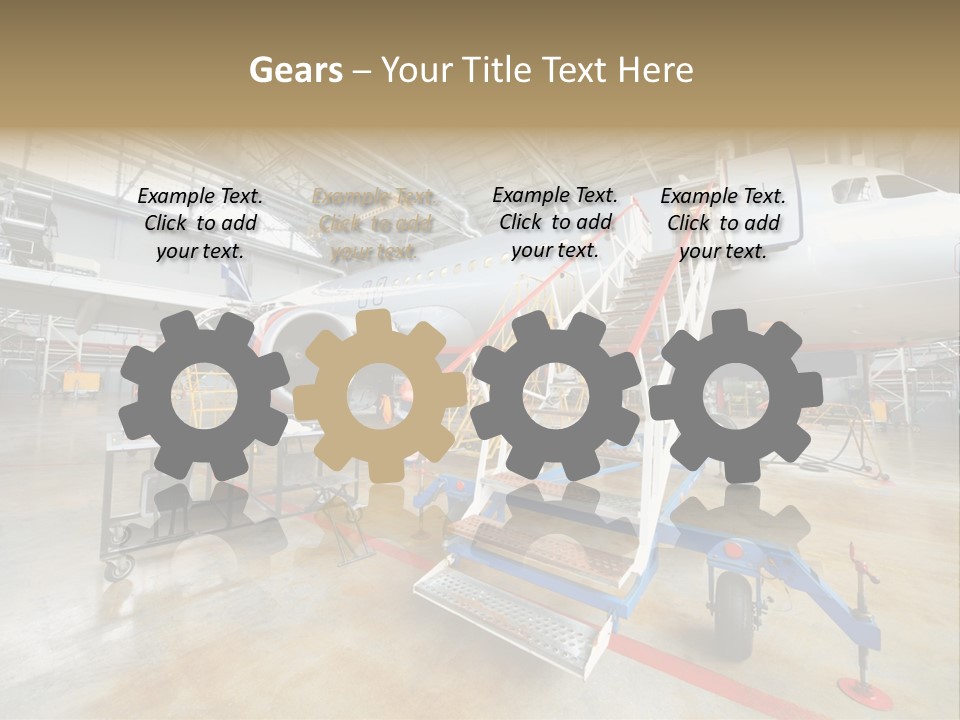 A Large Jetliner Sitting Inside Of A Hangar PowerPoint Template