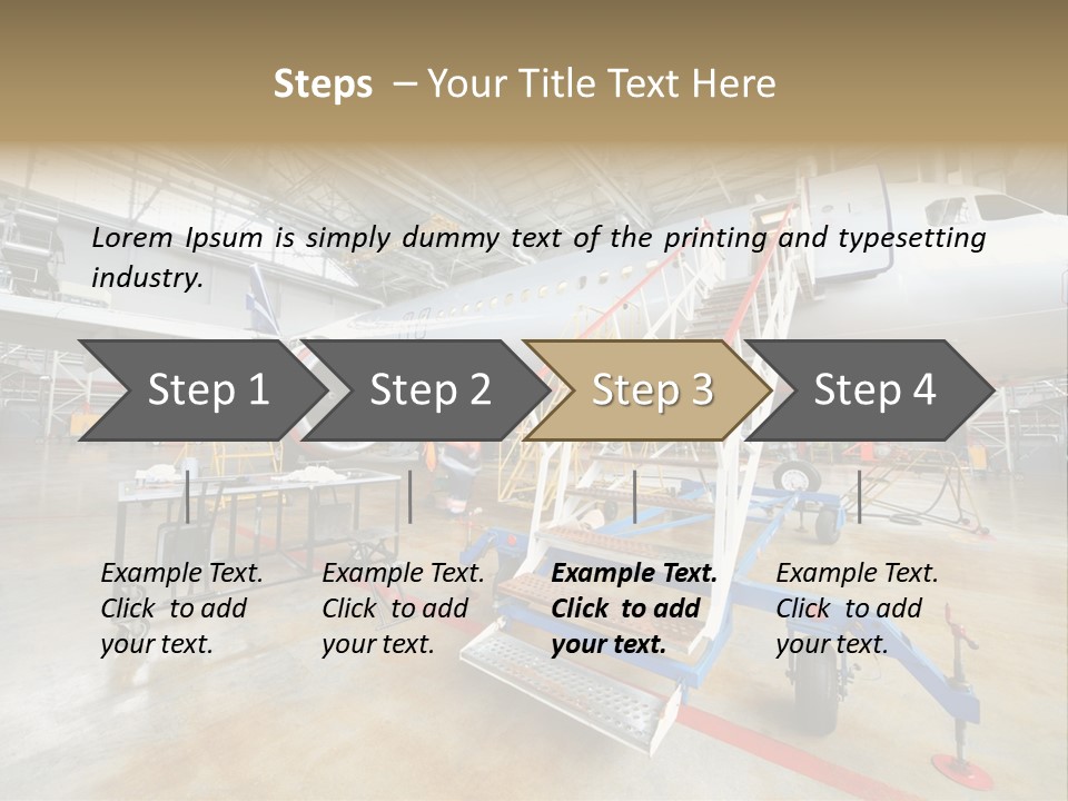 A Large Jetliner Sitting Inside Of A Hangar PowerPoint Template