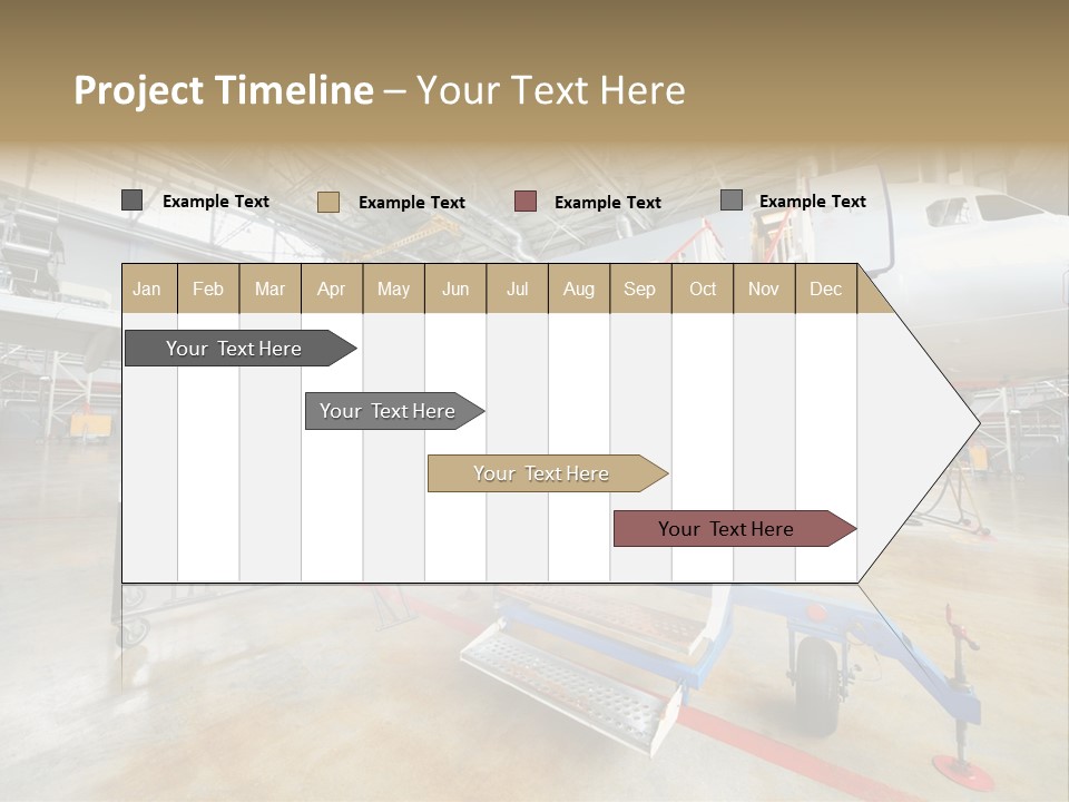 A Large Jetliner Sitting Inside Of A Hangar PowerPoint Template