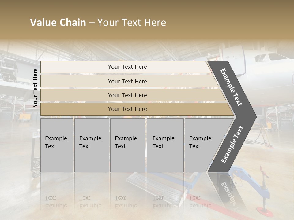 A Large Jetliner Sitting Inside Of A Hangar PowerPoint Template