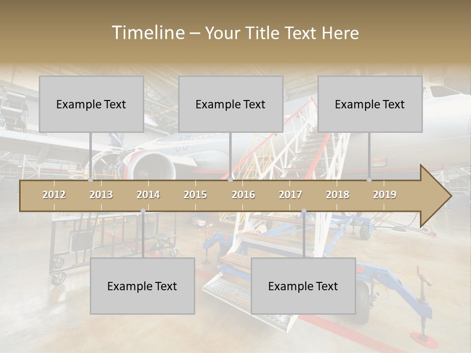 A Large Jetliner Sitting Inside Of A Hangar PowerPoint Template