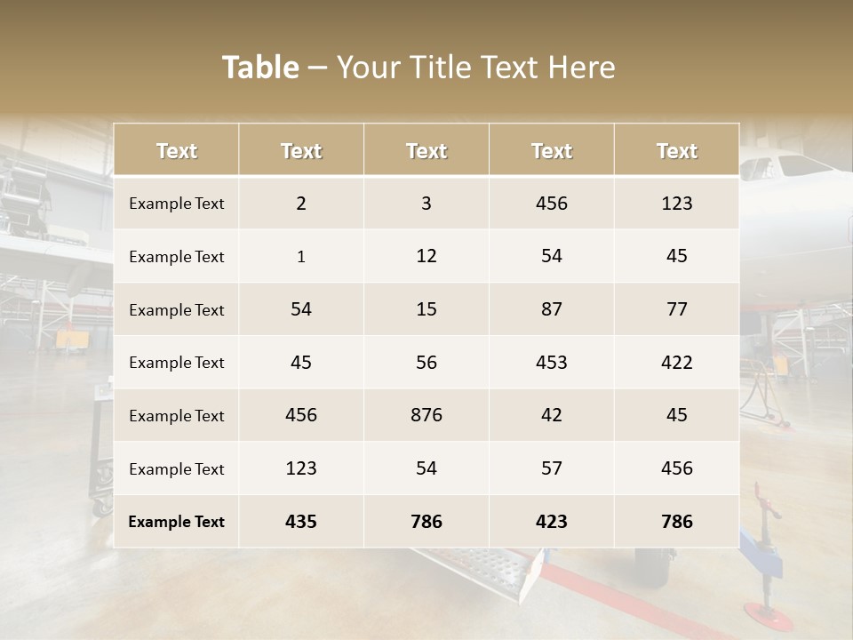 A Large Jetliner Sitting Inside Of A Hangar PowerPoint Template