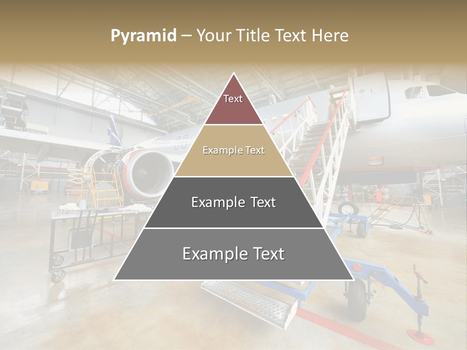 A Large Jetliner Sitting Inside Of A Hangar PowerPoint Template