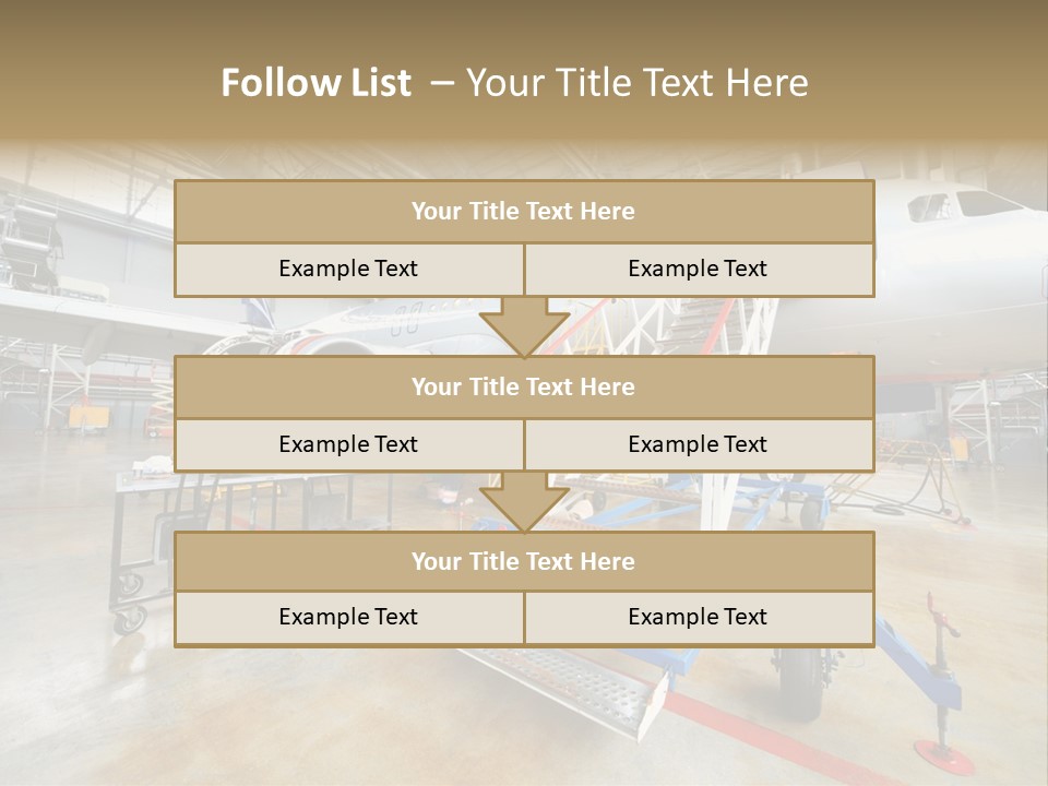 A Large Jetliner Sitting Inside Of A Hangar PowerPoint Template