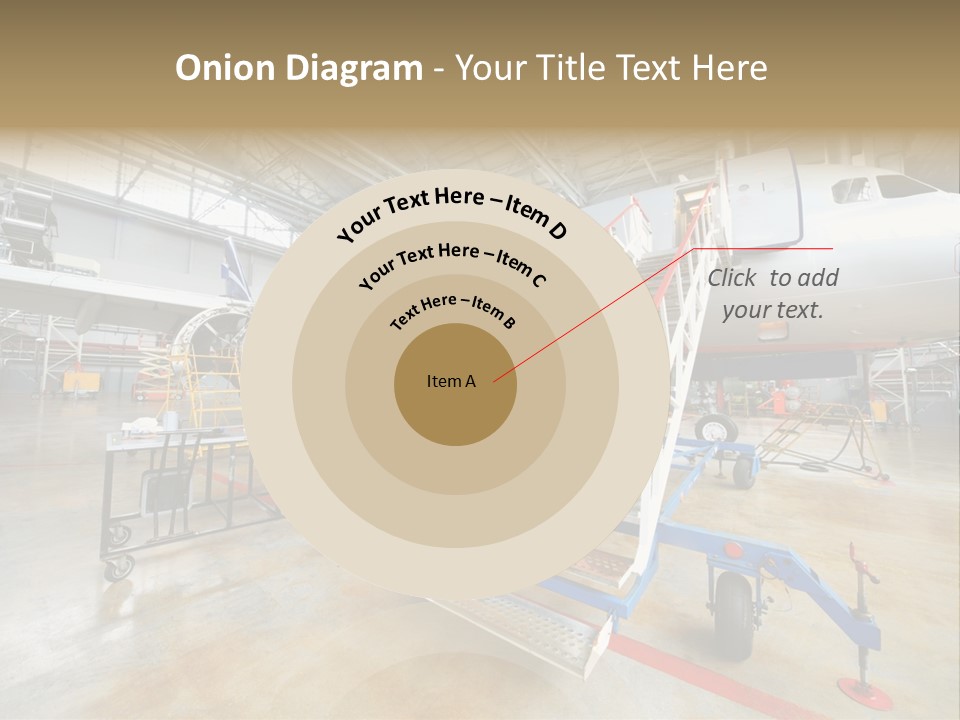 A Large Jetliner Sitting Inside Of A Hangar PowerPoint Template
