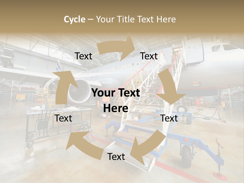A Large Jetliner Sitting Inside Of A Hangar PowerPoint Template