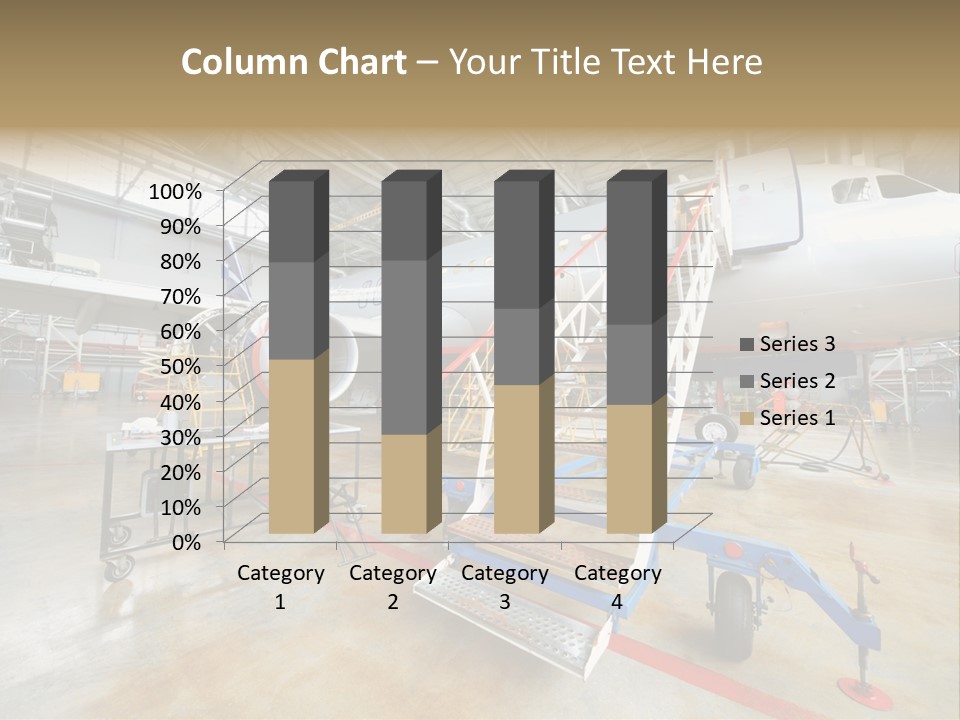 A Large Jetliner Sitting Inside Of A Hangar PowerPoint Template
