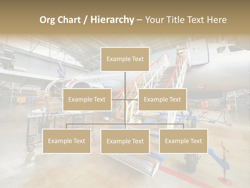 A Large Jetliner Sitting Inside Of A Hangar PowerPoint Template