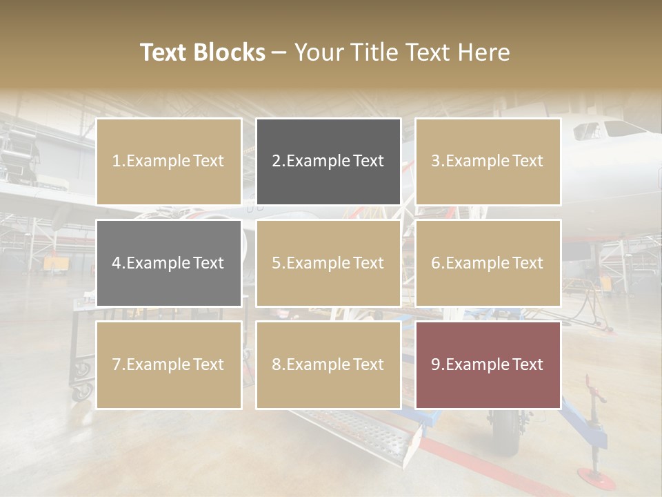 A Large Jetliner Sitting Inside Of A Hangar PowerPoint Template