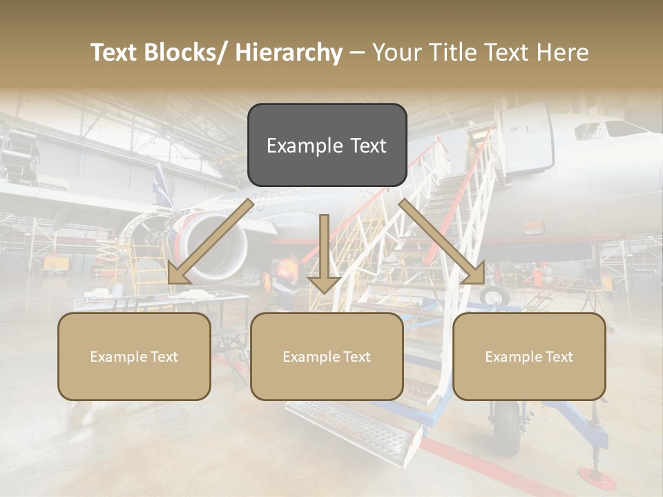 A Large Jetliner Sitting Inside Of A Hangar PowerPoint Template
