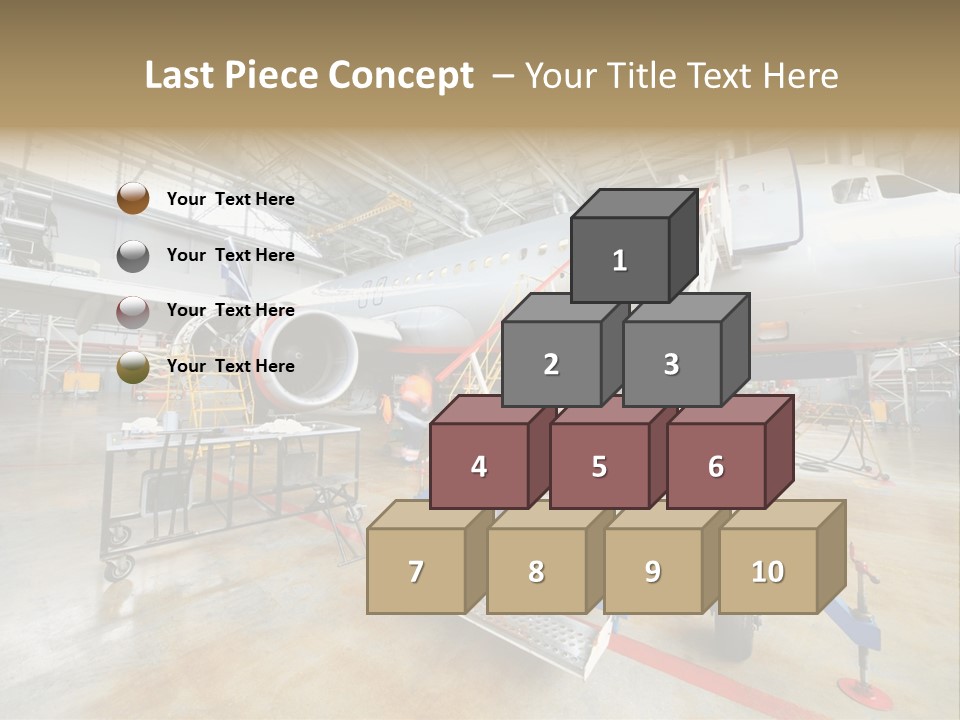 A Large Jetliner Sitting Inside Of A Hangar PowerPoint Template