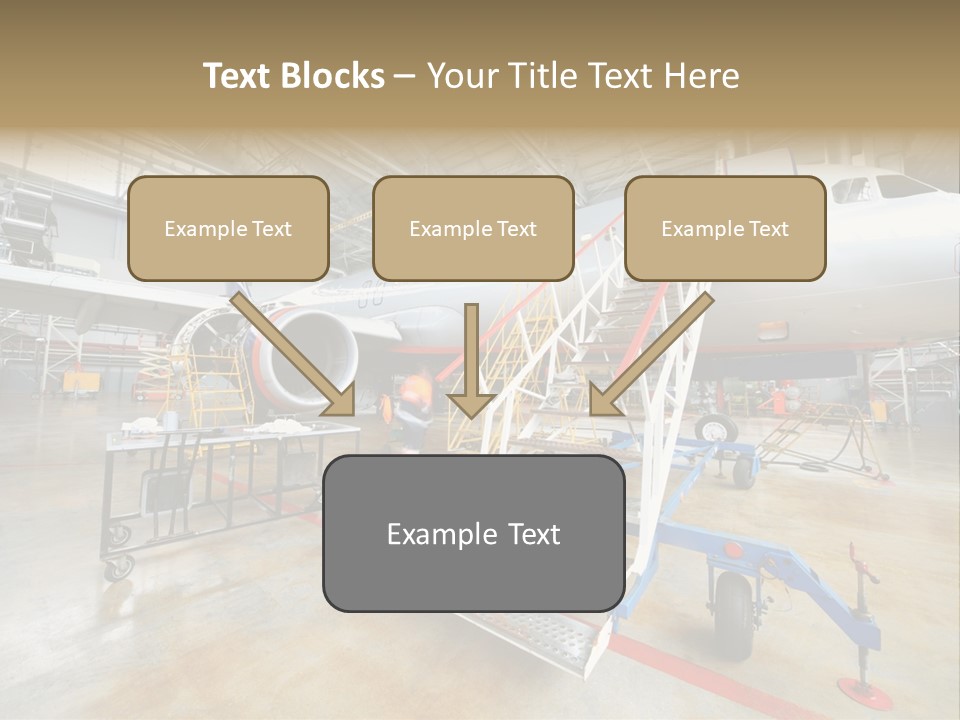 A Large Jetliner Sitting Inside Of A Hangar PowerPoint Template