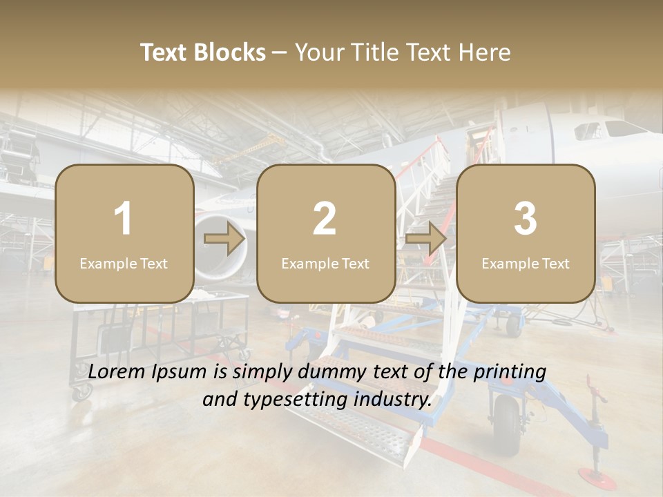 A Large Jetliner Sitting Inside Of A Hangar PowerPoint Template