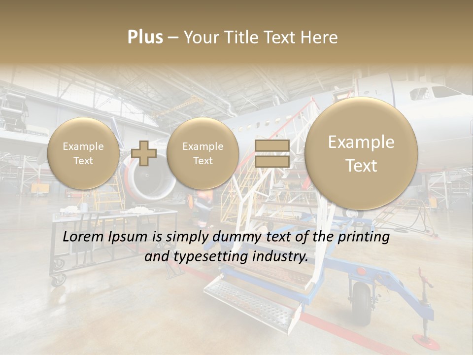 A Large Jetliner Sitting Inside Of A Hangar PowerPoint Template
