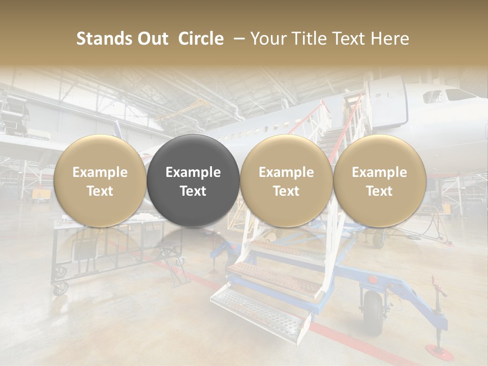 A Large Jetliner Sitting Inside Of A Hangar PowerPoint Template