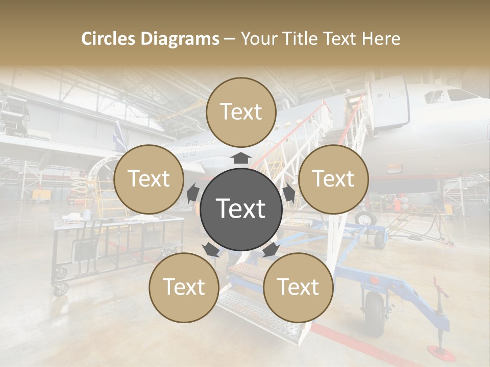 A Large Jetliner Sitting Inside Of A Hangar PowerPoint Template