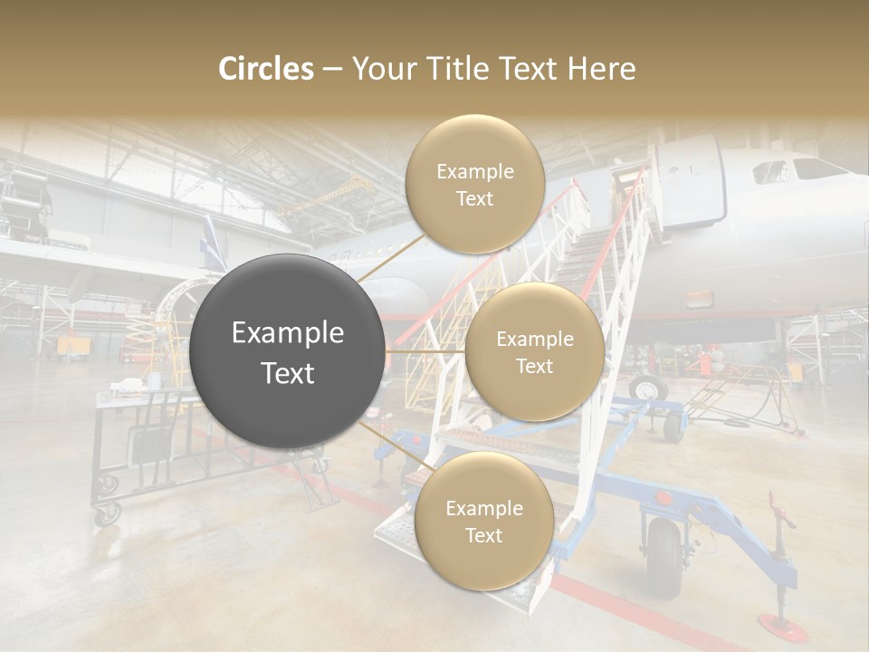 A Large Jetliner Sitting Inside Of A Hangar PowerPoint Template