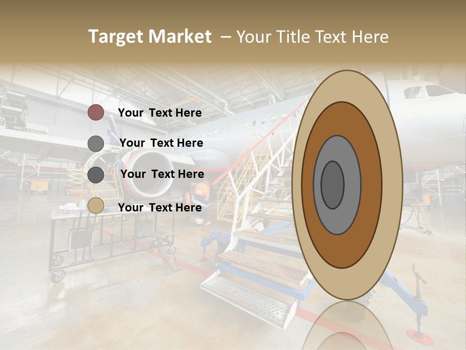 A Large Jetliner Sitting Inside Of A Hangar PowerPoint Template