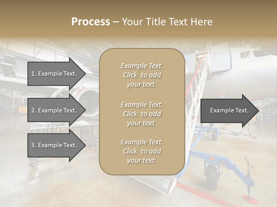 A Large Jetliner Sitting Inside Of A Hangar PowerPoint Template