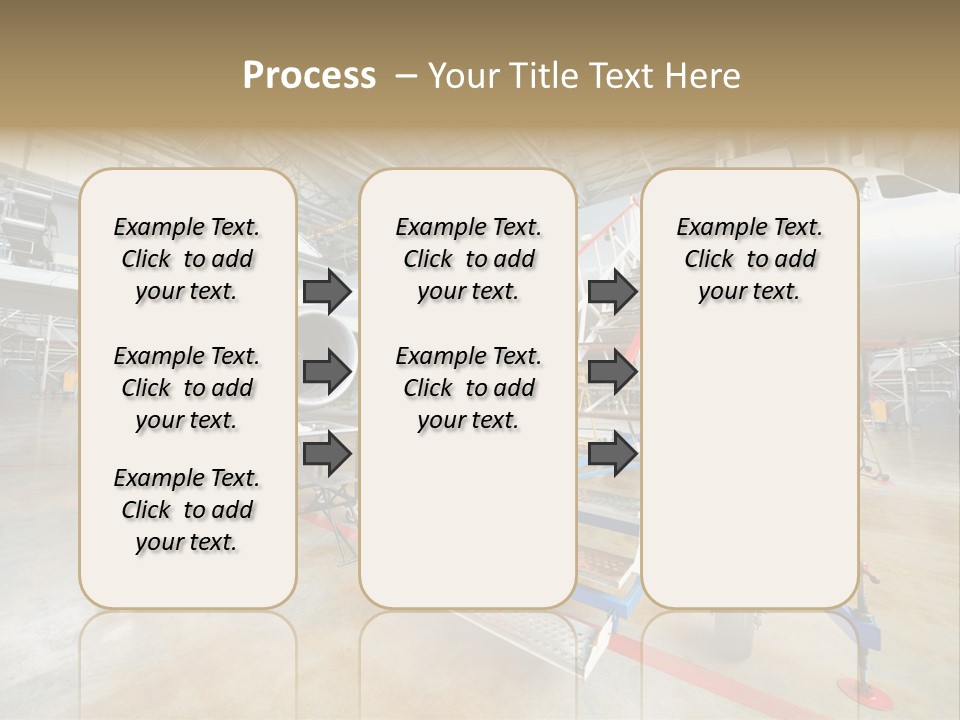 A Large Jetliner Sitting Inside Of A Hangar PowerPoint Template