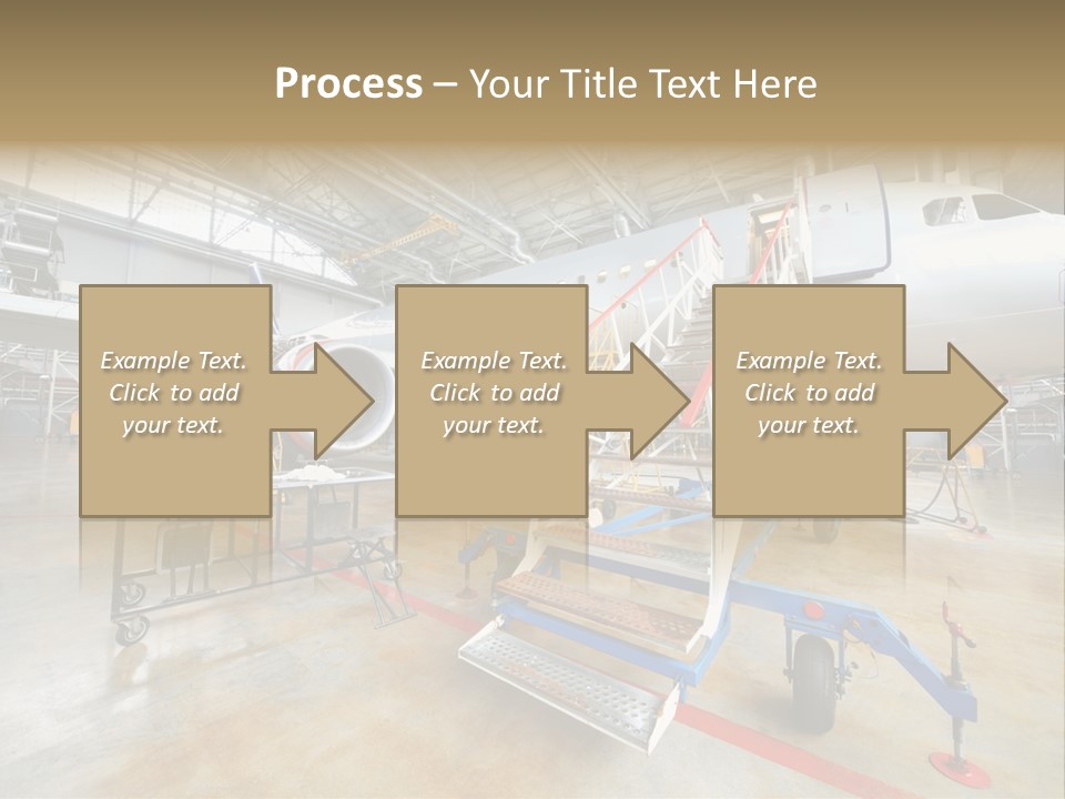 A Large Jetliner Sitting Inside Of A Hangar PowerPoint Template