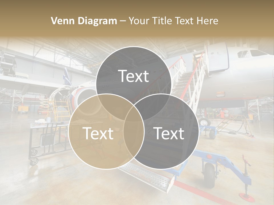 A Large Jetliner Sitting Inside Of A Hangar PowerPoint Template