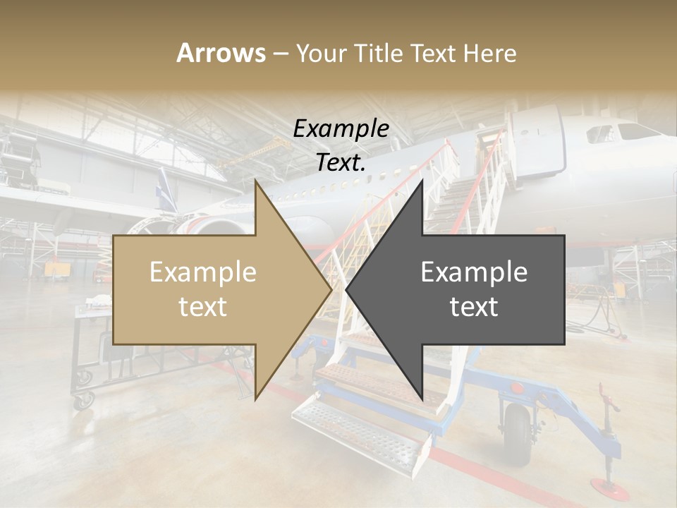 A Large Jetliner Sitting Inside Of A Hangar PowerPoint Template