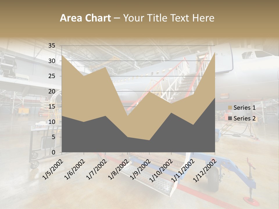 A Large Jetliner Sitting Inside Of A Hangar PowerPoint Template