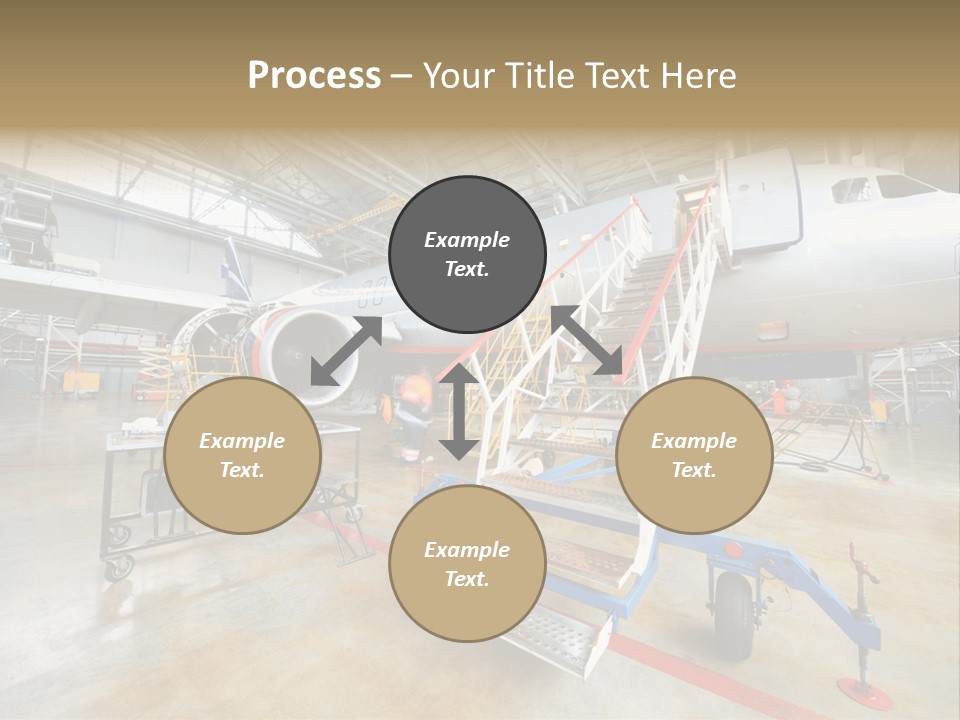 A Large Jetliner Sitting Inside Of A Hangar PowerPoint Template