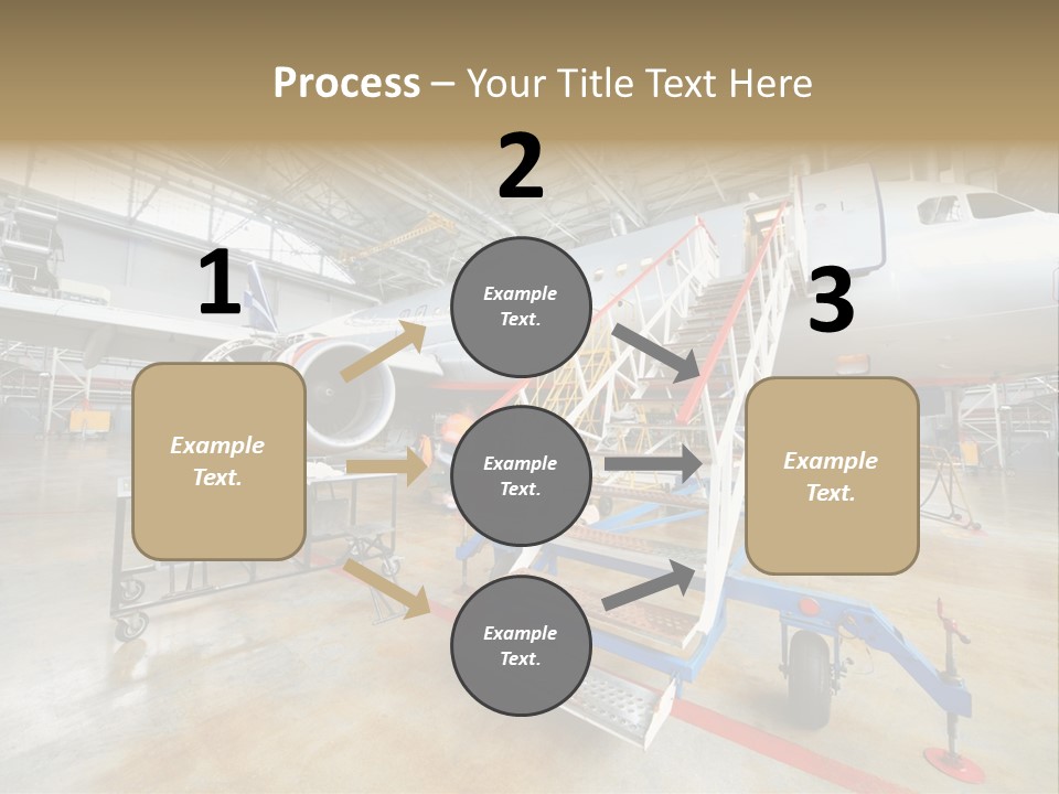 A Large Jetliner Sitting Inside Of A Hangar PowerPoint Template