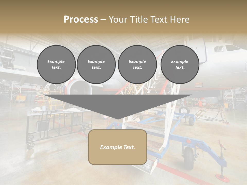 A Large Jetliner Sitting Inside Of A Hangar PowerPoint Template