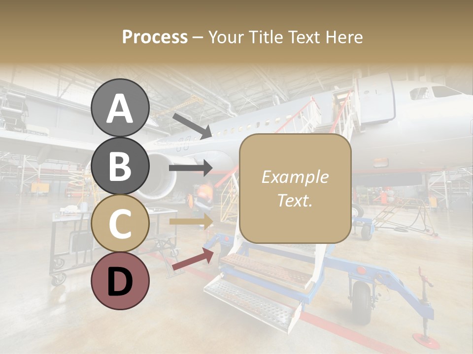 A Large Jetliner Sitting Inside Of A Hangar PowerPoint Template