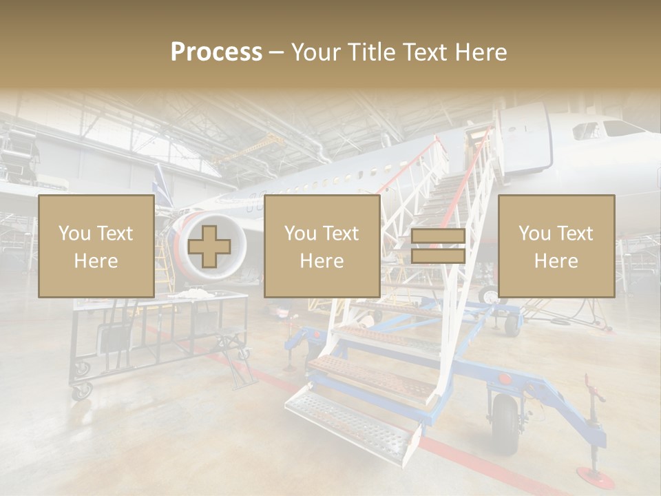 A Large Jetliner Sitting Inside Of A Hangar PowerPoint Template