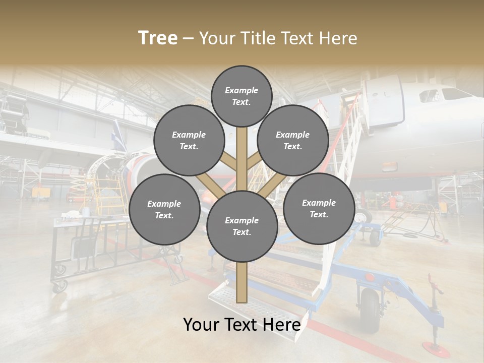 A Large Jetliner Sitting Inside Of A Hangar PowerPoint Template