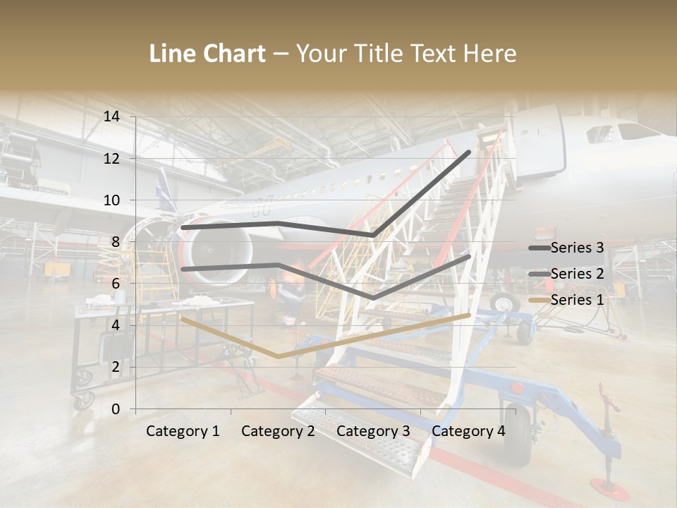 A Large Jetliner Sitting Inside Of A Hangar PowerPoint Template