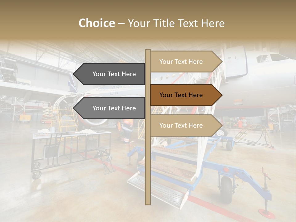 A Large Jetliner Sitting Inside Of A Hangar PowerPoint Template