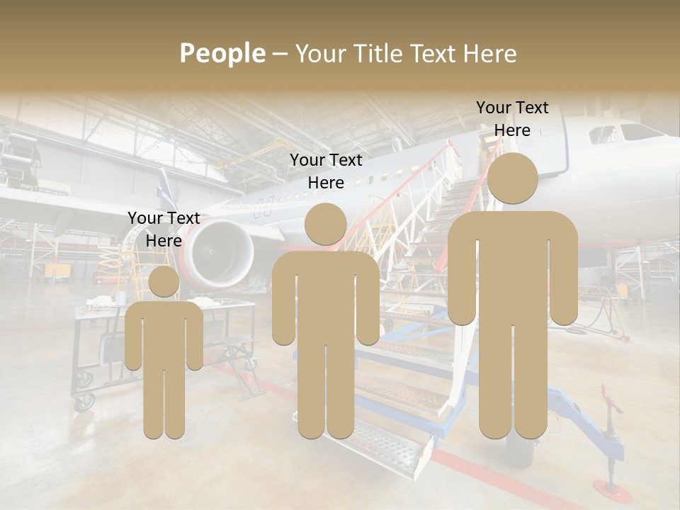 A Large Jetliner Sitting Inside Of A Hangar PowerPoint Template