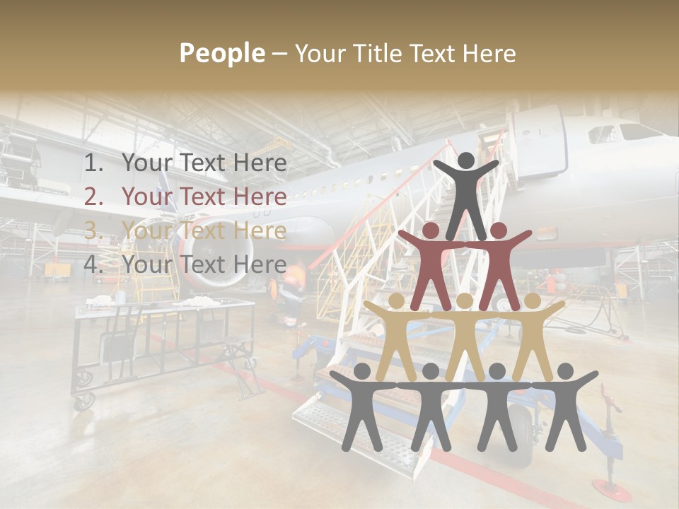 A Large Jetliner Sitting Inside Of A Hangar PowerPoint Template