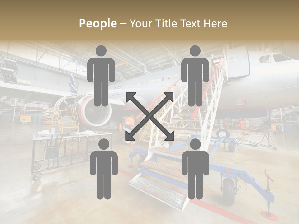 A Large Jetliner Sitting Inside Of A Hangar PowerPoint Template