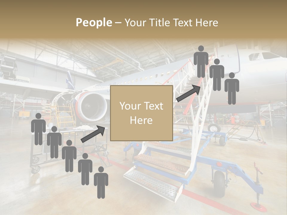 A Large Jetliner Sitting Inside Of A Hangar PowerPoint Template