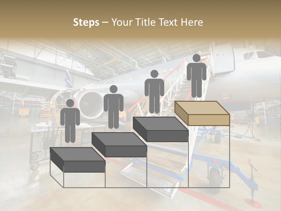 A Large Jetliner Sitting Inside Of A Hangar PowerPoint Template